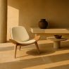 Buy Designer armchair - Scandinavian armchair - Faux leather upholstery - Luna Ivory 16774 - prices