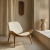 Buy Designer armchair - Scandinavian armchair - Faux leather upholstery - Luna Ivory 16774 in the Europe
