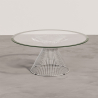 Buy Coffee Table Round Glass and Metal – Modern Living Room Table – Cylinder Steel 16325 - prices