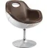 Buy Aviator Style Design Swivel Armchair - Upholstered in PU Brown 25622 - in the EU