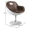 Buy Aviator Style Design Swivel Armchair - Upholstered in PU Brown 25622 in the Europe