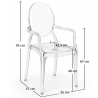 Buy Transparent Dining Chair - Armrest Design - Louis King Transparent 16461 at MyFaktory