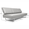 Buy Sofa Bed SQUAR (Convertible) - Faux Leather Light grey 14621 with a guarantee