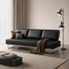 Buy Sofa Bed SQUAR (Convertible) - 3 Seater - Premium Leather Black 14622 - prices