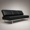 Buy Sofa Bed SQUAR (Convertible) - 3 Seater - Premium Leather Black 14622 in the Europe