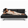 Buy Sofa Bed SQUAR (Convertible) - 3 Seater - Premium Leather Black 14622 at MyFaktory
