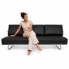 Buy Sofa Bed SQUAR (Convertible) - 3 Seater - Premium Leather Black 14622 - in the EU