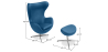 Buy Bold Chair with Ottoman - Faux Leather Dark blue 13658 - prices
