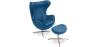 Buy Bold Chair with Ottoman - Faux Leather Dark blue 13658 at MyFaktory