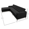Buy Design Corner Sofa Kanel - Left Angle - 3/4 Seater - Leather Black 15186 - in the EU
