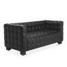 Buy Design Sofa Lukus (2 seats) - Faux Leather Black 13252 - prices