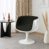 Buy Lounge Chair - White Design Chair - Fabric Upholstery - Brandy Black 13158 - prices