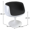 Buy Lounge Chair - White Design Chair - Fabric Upholstery - Brandy Black 13158 with a guarantee