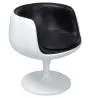 Buy Lounge Chair - White Designer Chair - Upholstered in Leather - Brandy Black 13159 at MyFaktory