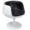 Buy Lounge Chair - White Designer Chair - Upholstered in Leather - Brandy Black 13159 - prices