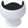 Buy Lounge Chair - White Designer Chair - Upholstered in Leather - Brandy Black 13159 home delivery