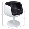 Buy Lounge Chair - White Designer Chair - Upholstered in Leather - Brandy Black 13159 - prices