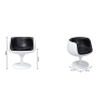 Buy Lounge Chair - White Designer Chair - Upholstered in Leather - Brandy Black 13159 with a guarantee