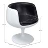 Buy Lounge Chair - White Designer Chair - Upholstered in Leather - Brandy Black 13159 with a guarantee