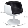 Buy Lounge Chair - White Designer Chair - Upholstered in Leather - Brandy Black 13159 - in the EU