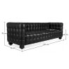 Buy Design Sofa Lukus (3 seats) - Faux Leather Black 13255 with a guarantee