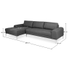 Buy Design Living-room Corner Sofa (5 seats) - Right Angle - Fabric Dark grey 26731 with a guarantee