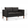 Buy Design Sofa 2332 (2 seats) - Premium Leather Black 13922 - in the EU