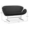Buy Design Sofa - Swin Sofa (2 seats) - Premium Leather Black 13913 - prices