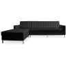 Buy Design Corner Sofa Kanel - Left Angle - Faux Leather Black 15184 - in the EU