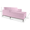 Buy Design Corner Sofa Kanel - Left Angle - Faux Leather Mauve 15184 home delivery