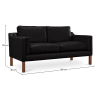 Buy Scandinavian design Design Sofa 2212 (2 seats) - Faux Leather Black 13915 - in the EU