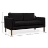 Buy Scandinavian design Design Sofa 2212 (2 seats) - Faux Leather Black 13915 - prices