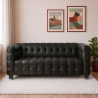 Buy Design Sofa Lukus (2 Seater) - Premium Leather Black 13253 - prices