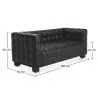 Buy Design Sofa Lukus (2 seats) - Premium Leather Black 13253 with a guarantee