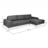 Buy Design Corner Sofa (5 seats) - Left Angle - Fabric Dark grey 26730 with a guarantee