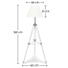 Buy Tripod Floor Lamp - Classic White Lampshade - Height Adjustable Light brown 49152 - in the EU