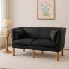 Buy Design Sofa 2214 (2 seats) - Faux Leather Black 13918 - prices
