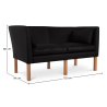 Buy Design Sofa 2214 (2 seats) - Faux Leather Black 13918 - in the EU