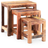 Buy 3 Vintage low recycled wooden stackable tables - Seaside Multicolour 58507 - in the EU