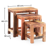 Buy 3 Vintage low recycled wooden stackable tables - Seaside Multicolour 58507 - prices