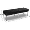 Buy Bench Upholstered in Polyurethane - 3 Seats - Yaner Black 13216 home delivery