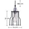 Buy Retro Ceiling Lamp - Cage Design Pendant Lamp - Jula Black 50867 in the Europe