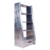 Buy Metal Shelf with Drawer - Aviator Style - 4 Shelves - Zack Metallic light grey 48356 - prices