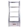 Buy Metal Shelf with Drawer - Aviator Style - 4 Shelves - Zack Metallic light grey 48356 - in the EU