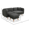 Buy Scandinavian style corner sofa - 3 Seater - Eider Dark grey 58759 - prices