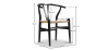 Buy Dining Chair Scandinavian Design Wooden Cord Seat - Wish Black 16432 home delivery