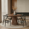 Buy Dining Chair Scandinavian Design Wooden Cord Seat - Wish Black 16432 - prices