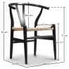 Buy Dining Chair Scandinavian Design Wooden Cord Seat - Wish Black 16432 home delivery