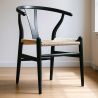 Buy Dining Chair Scandinavian Design Wooden Cord Seat - Wish Black 16432 - prices
