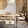 Buy Dining Chair Scandinavian Design Wooden Cord Seat - Wish Black 16432 home delivery